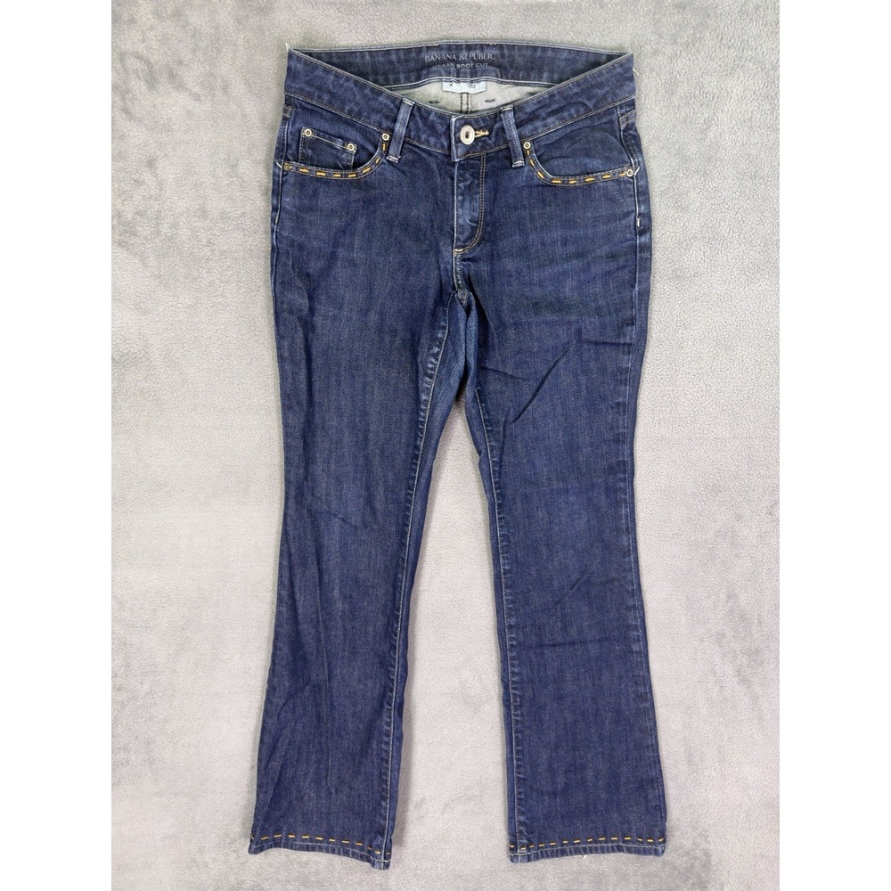 Banana Republic Jeans Womens 2 Blue Urban Bootcut Dark Wash Low Rise Stretch
